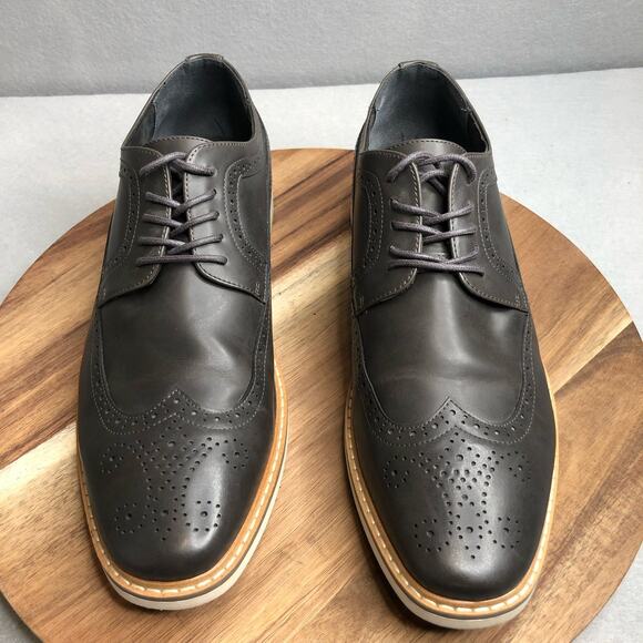 Unlisted by Kenneth Cole Jetson Lace Up Oxford Mens Size 10.5 Dark Gray EUC - Picture 2 of 8